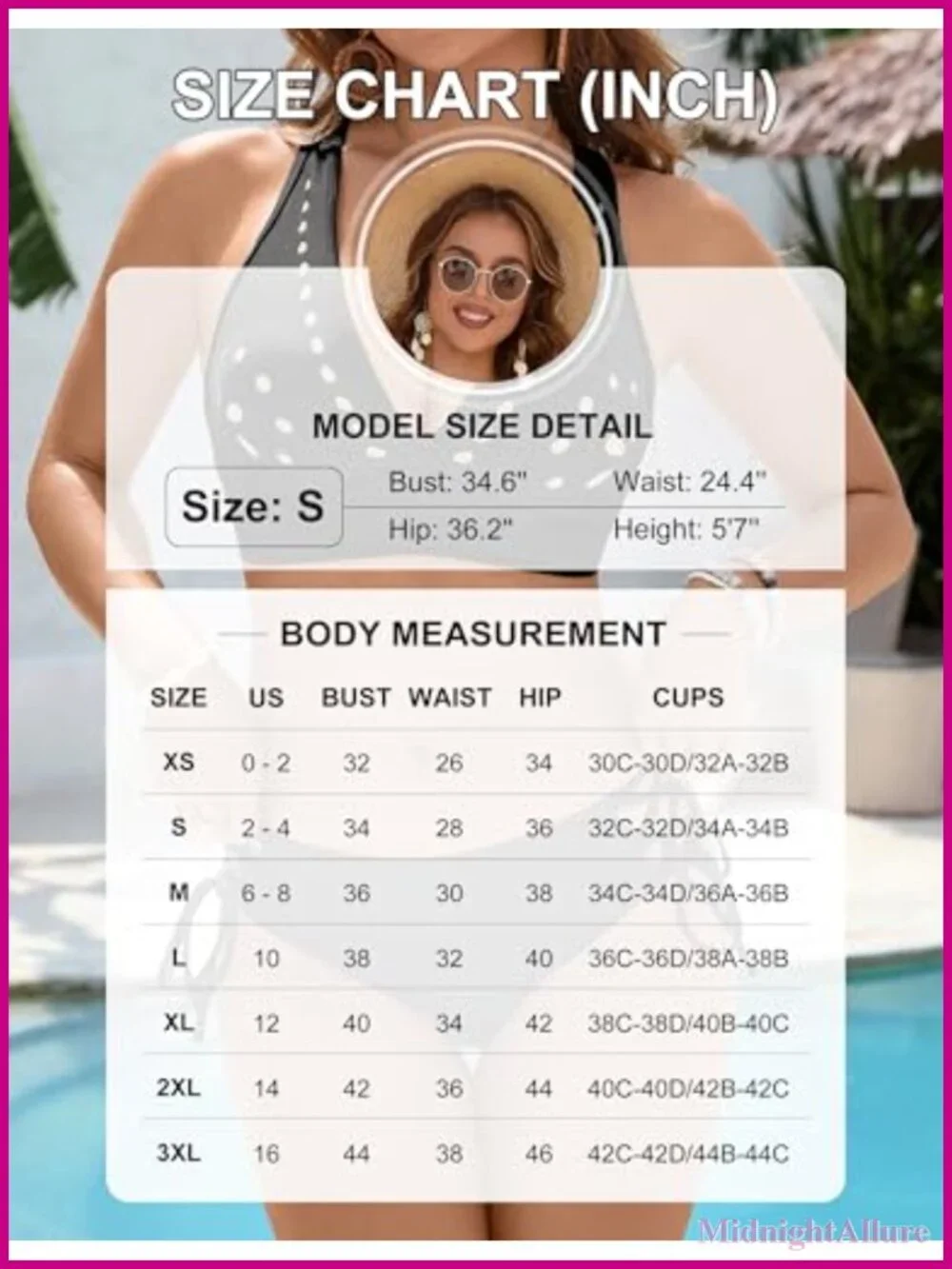 Women's Modest Bikini Set with Lace Up Sides Petal Hollow Cutout Swimwear